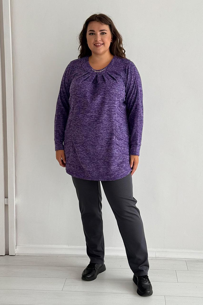 Туніка PANNI Олена з кишенями трикотажна р. 52-54 Бузковий (Р2508252243) - фото 4 Туніка PANNI Олена з кишенями трикотажна р. 52-54 Бузковий (Р2508252243) - фото 4