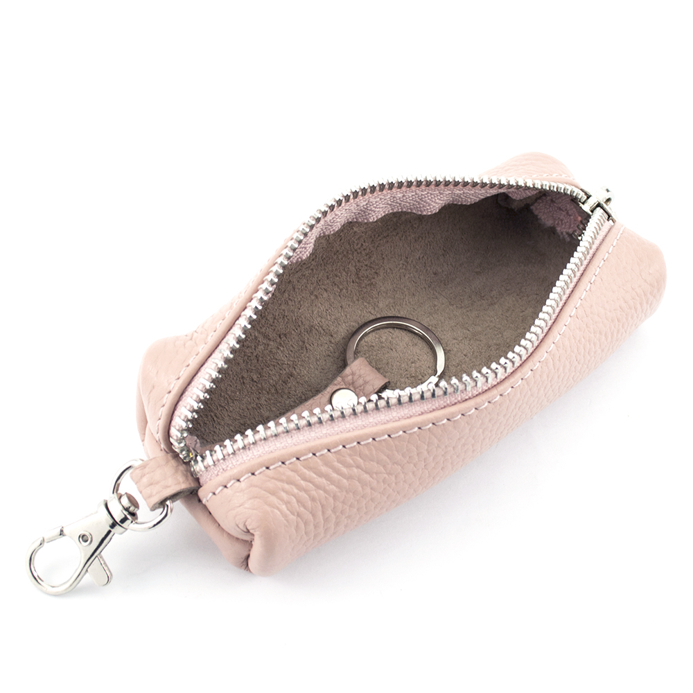 Ключница кожаная женская HC-101 на молнии Пудровый - фото 3 Ключница кожаная женская HC-101 на молнии Пудровый - фото 3