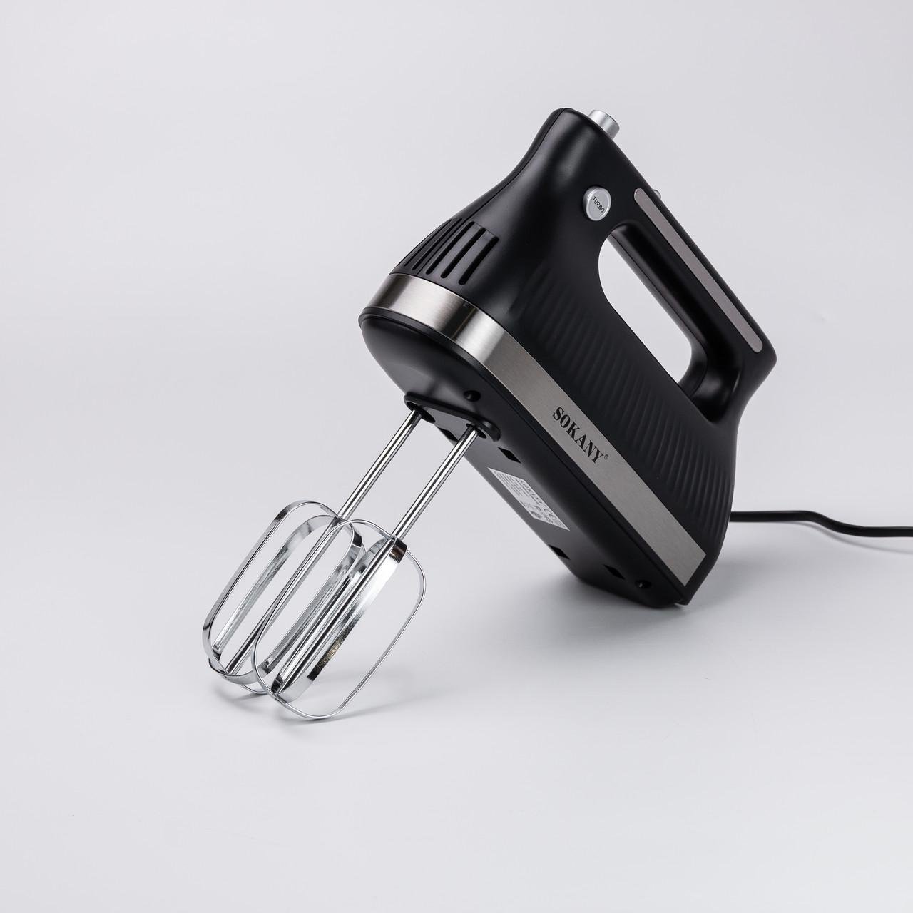 Миксер ручной Sokany SK-6632 с 2 насадками 300 Вт Черный (4902) - фото 3 Миксер ручной Sokany SK-6632 с 2 насадками 300 Вт Черный (4902) - фото 3