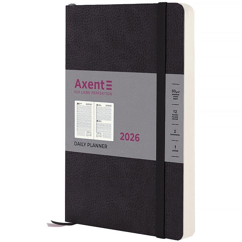 Дневник датированный 2026 Axent Partner Soft Skin 145х210 мм 336 стр. Черный (8810-26-01-A)