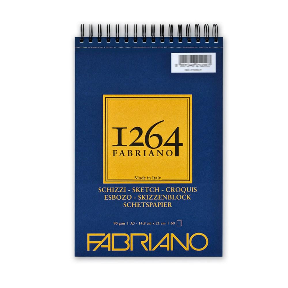 Альбом для графики и рисунка Fabriano 1264 на спирали 90 г/кв. м горизонтальный 60 л. А5 Слоновая Кость (19100636)
