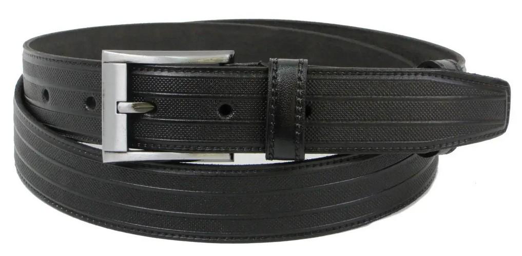 Ремень кожаный мужской Skipper 3,5 см Черный (super683_1250-35)