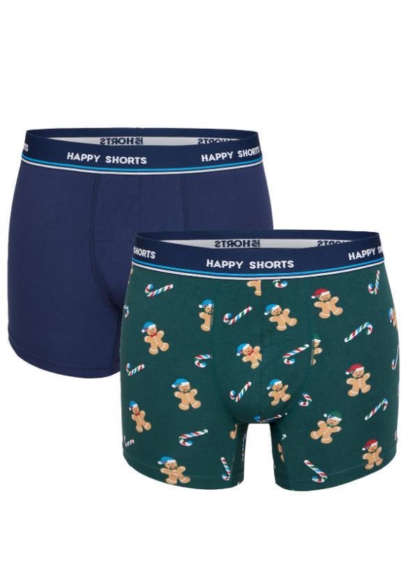 Набор трусов боксеров мужских Happy Shorts 2 шт. М Темно-синий/Темно-зеленый (107619010)