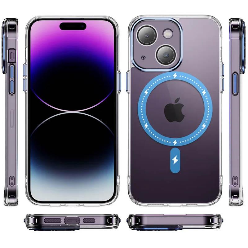 Противоударный Чехол Epik для Apple iPhone 13 (6.1") TPU+PC Colorful with MagSafe Blue - фото 2