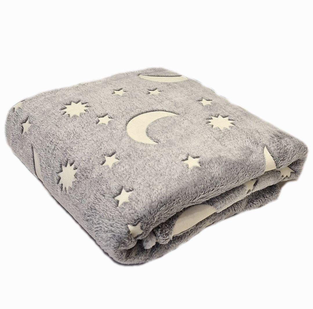 Плед светящийся в темноте Colorful Home Звезды с луной 150x200 см (561)