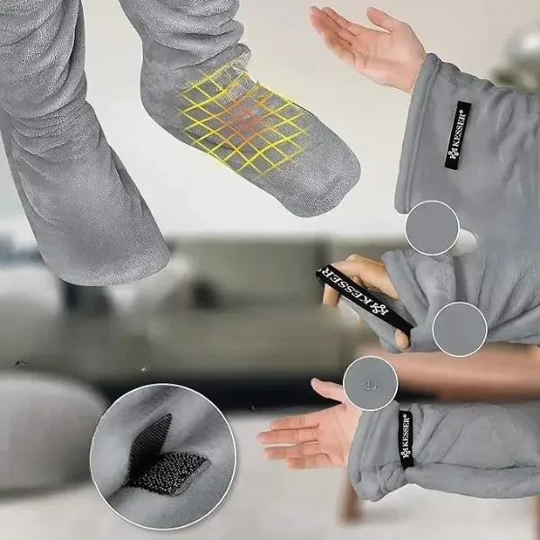 Плед-халат довгий з кишенями з м'якого поліестеру Owersize Сірий (OWE140) - фото 5 Плед-халат довгий з кишенями з м'якого поліестеру Owersize Сірий (OWE140) - фото 5