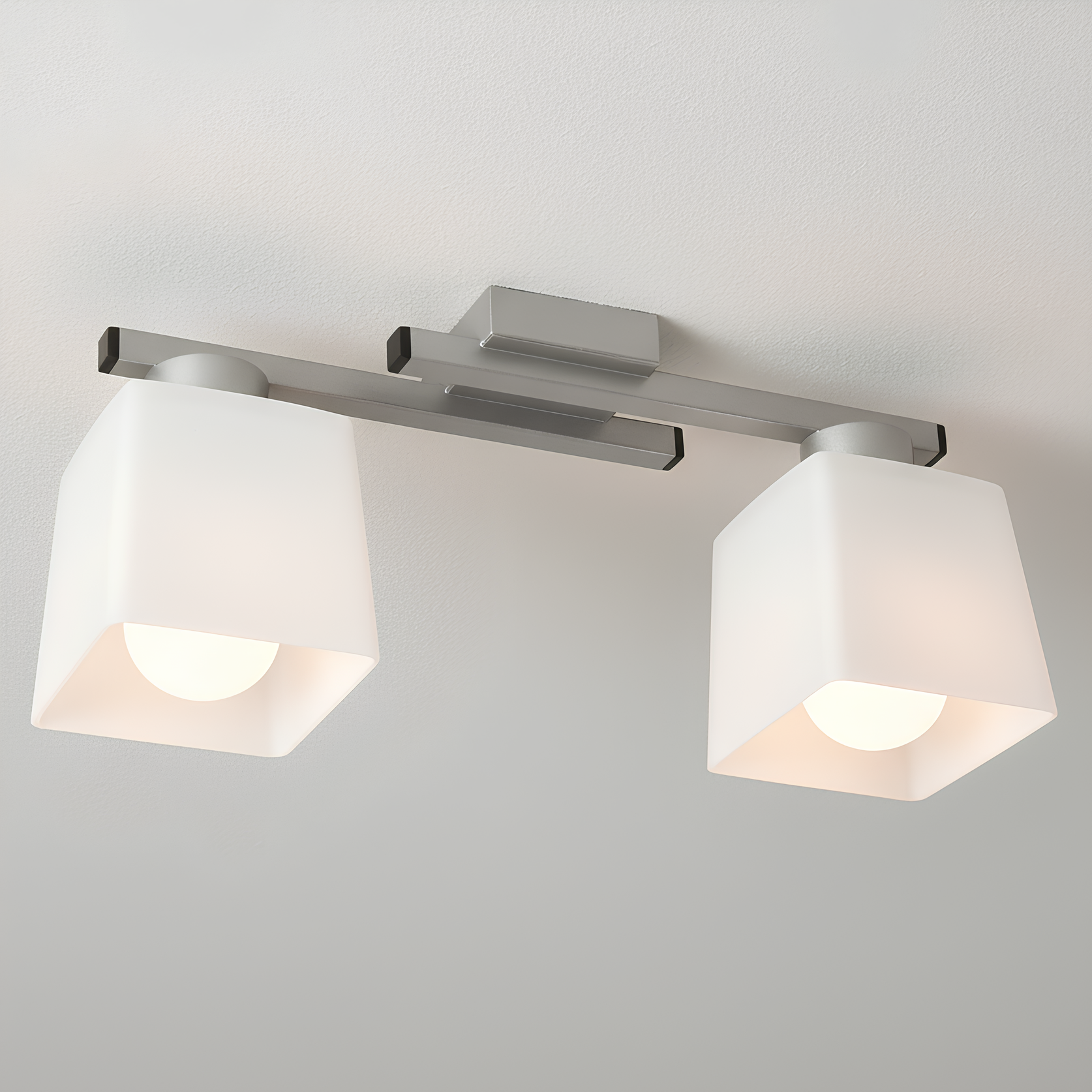 Люстра MSK ELECTRIC Dublin с металлическим каркасом для двух ламп Е27 Серебряный (NL 16610-2 SL)