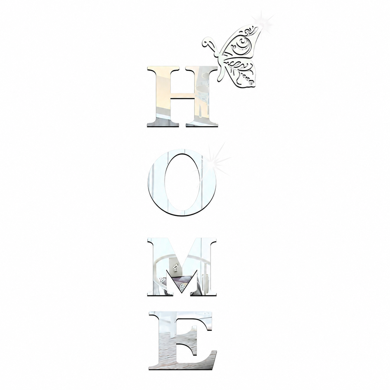 Наклейка на стену HOME с бабочкой (2872170760)