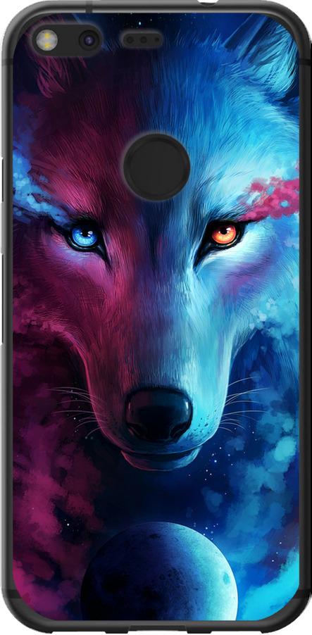 Чехол на Google Pixel Арт-волк (3999u-400-42517)