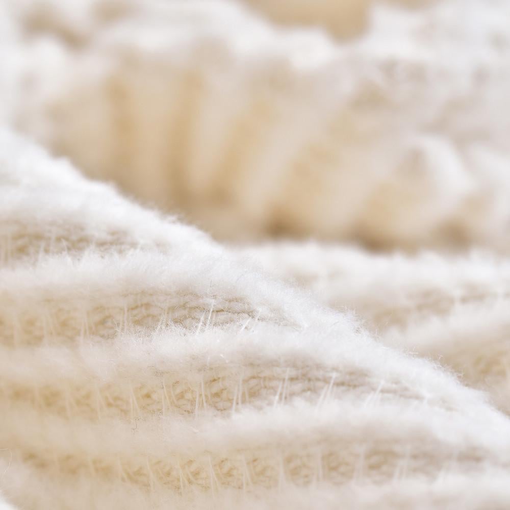 Плед покрывало IDEIA Adina хлопок 200x220 см 400 гр/м2 Молочный (23390) - фото 2