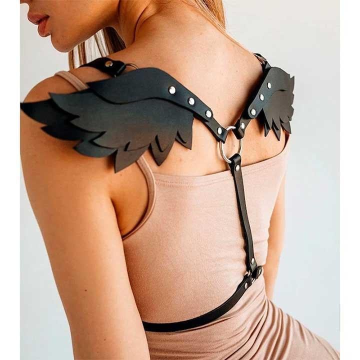 Портупея з крильцями Black Angel екошкіра (K000994) - фото 3