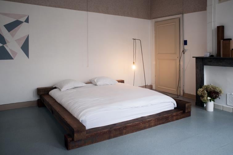 Кровать H&H из натурального дерева 175х215х28 Коричневый (HHK2)