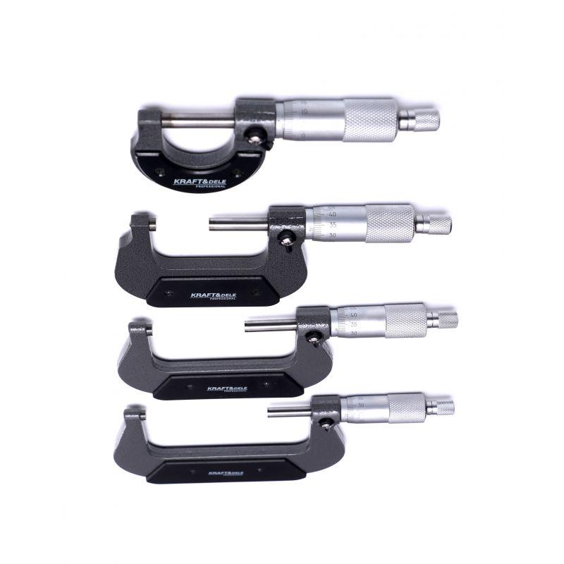 Набір мікрометрів Kraft&Dele KD10443 0-100 мм 8 пр. в пластиковій валізі - фото 6