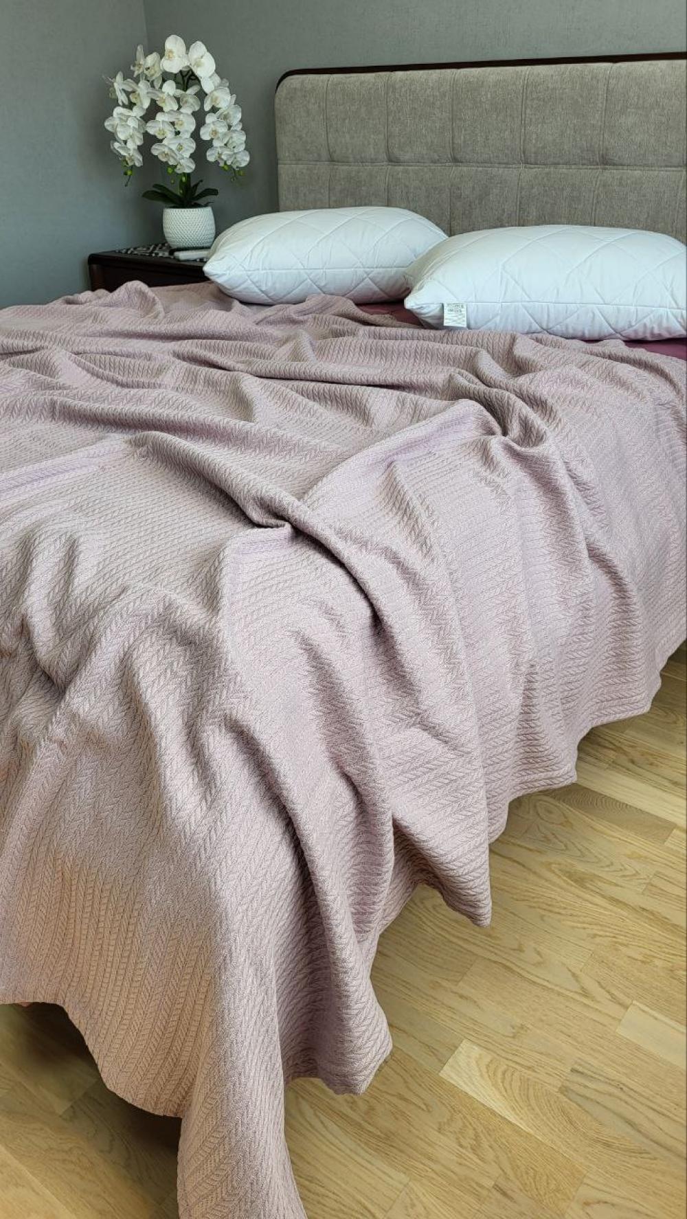 Покрывало Пике Косичка 160x220 см Чайная роза (11259) - фото 6