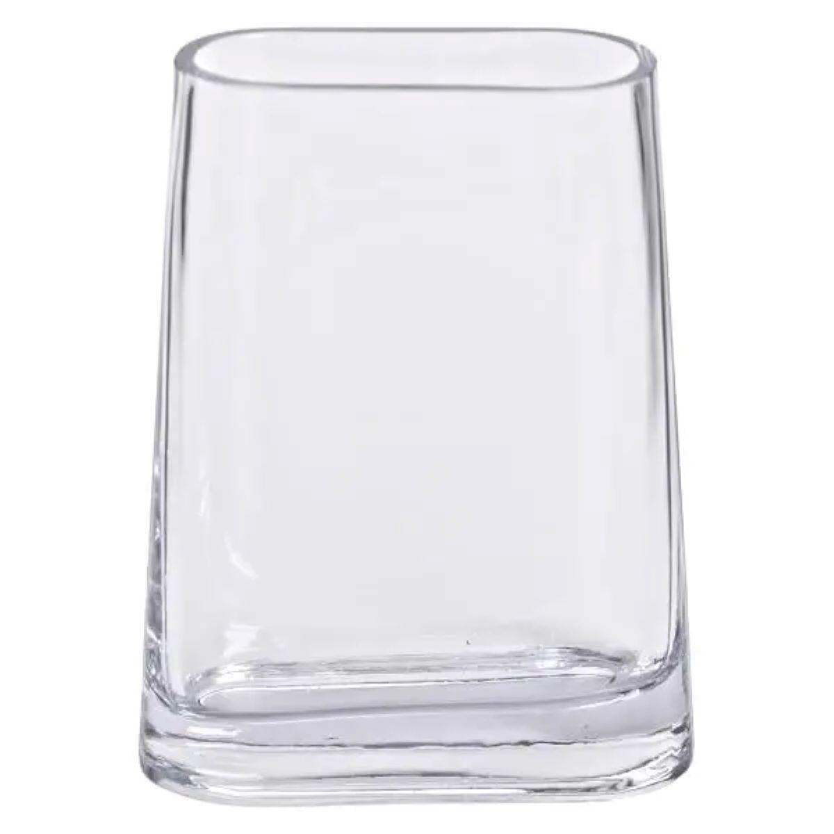 Ваза для квітів HP-1703 зі скла декоративна прямокутна 28 см Сірий (6625)