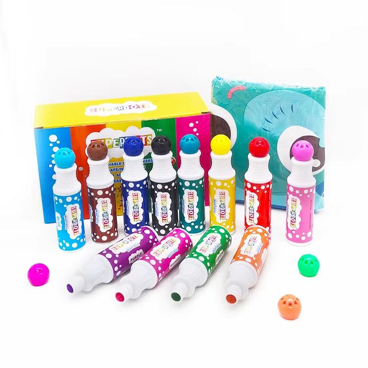 Маркери пальчикові DOT для творчості точкові фарби для малювання та живопису на водній основі 12 кольорів - фото 4 Маркери пальчикові DOT для творчості точкові фарби для малювання та живопису на водній основі 12 кольорів - фото 4