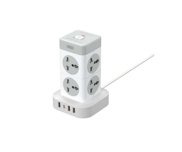 Подовжувач мережевий Xo WL21 Tower Shaped 8AC socket 3USB-A 1USB-C 2 м White