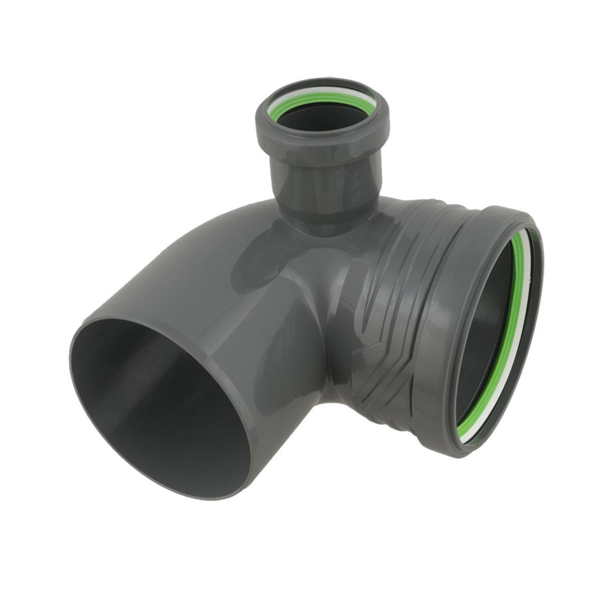 Колено канализационное ASG HTR 90° с отводом справа 110x50x90 мм (SW-92889)