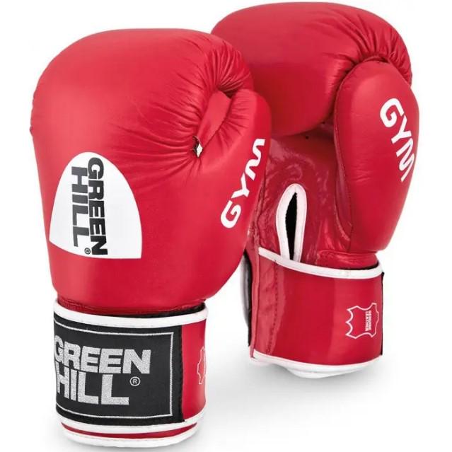 Рукавички бокс GREEN HILL GYM шкіра 18 унцій Червоний