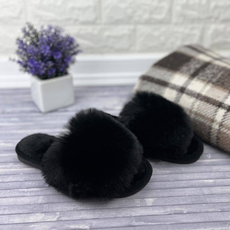 Домашние тапочки женские меховые пушистые р. 38/39 Черный (1019-38/39) - фото 3 Домашние тапочки женские меховые пушистые р. 38/39 Черный (1019-38/39) - фото 3