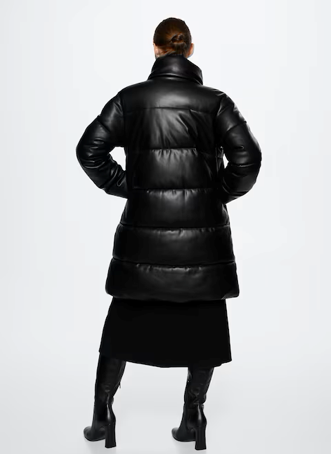 Пальто жіноче з еко-шкіри Mango 37037880 XS Чорний (00030) - фото 7 Пальто жіноче з еко-шкіри Mango 37037880 XS Чорний (00030) - фото 7