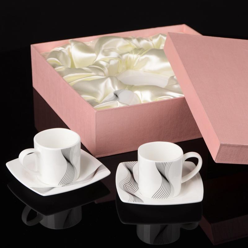 Набор кофейных чашек с блюдцами Lora NP81 4х4 120 мл - фото 2 Набор кофейных чашек с блюдцами Lora NP81 4х4 120 мл - фото 2