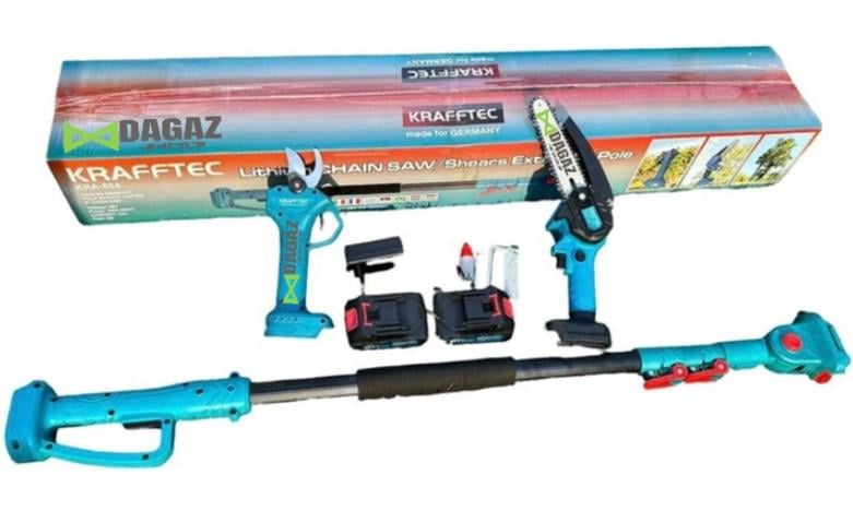 Набір акумуляторний Krafftec 48V/5AP секатор DUP270/пила DUC150Z/штанга телескоп 2 м (27363126) - фото 7