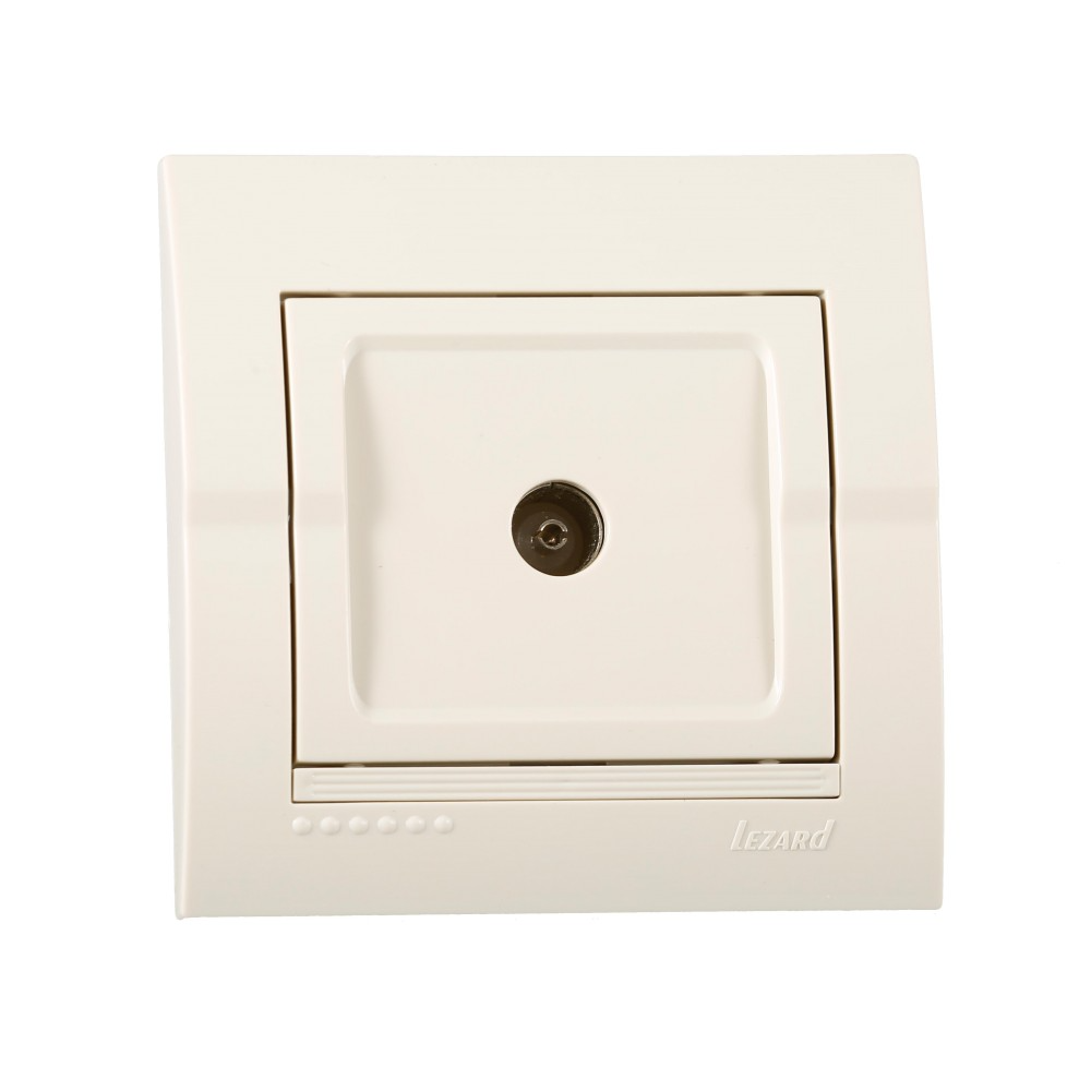 Розетка телевизионная Lezard Deriy проходная Кремовый