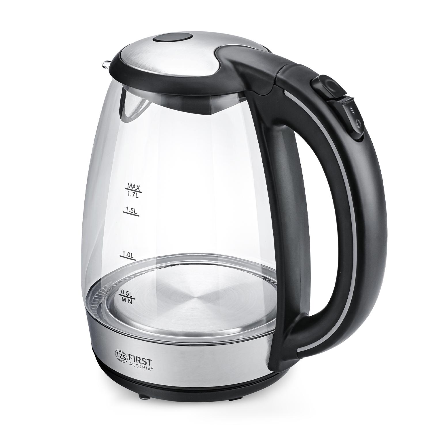 Електрочайник First FA-5404-2-BA glass 1,7 л 2200 Вт Black (26449824) - фото 4 Електрочайник First FA-5404-2-BA glass 1,7 л 2200 Вт Black (26449824) - фото 4