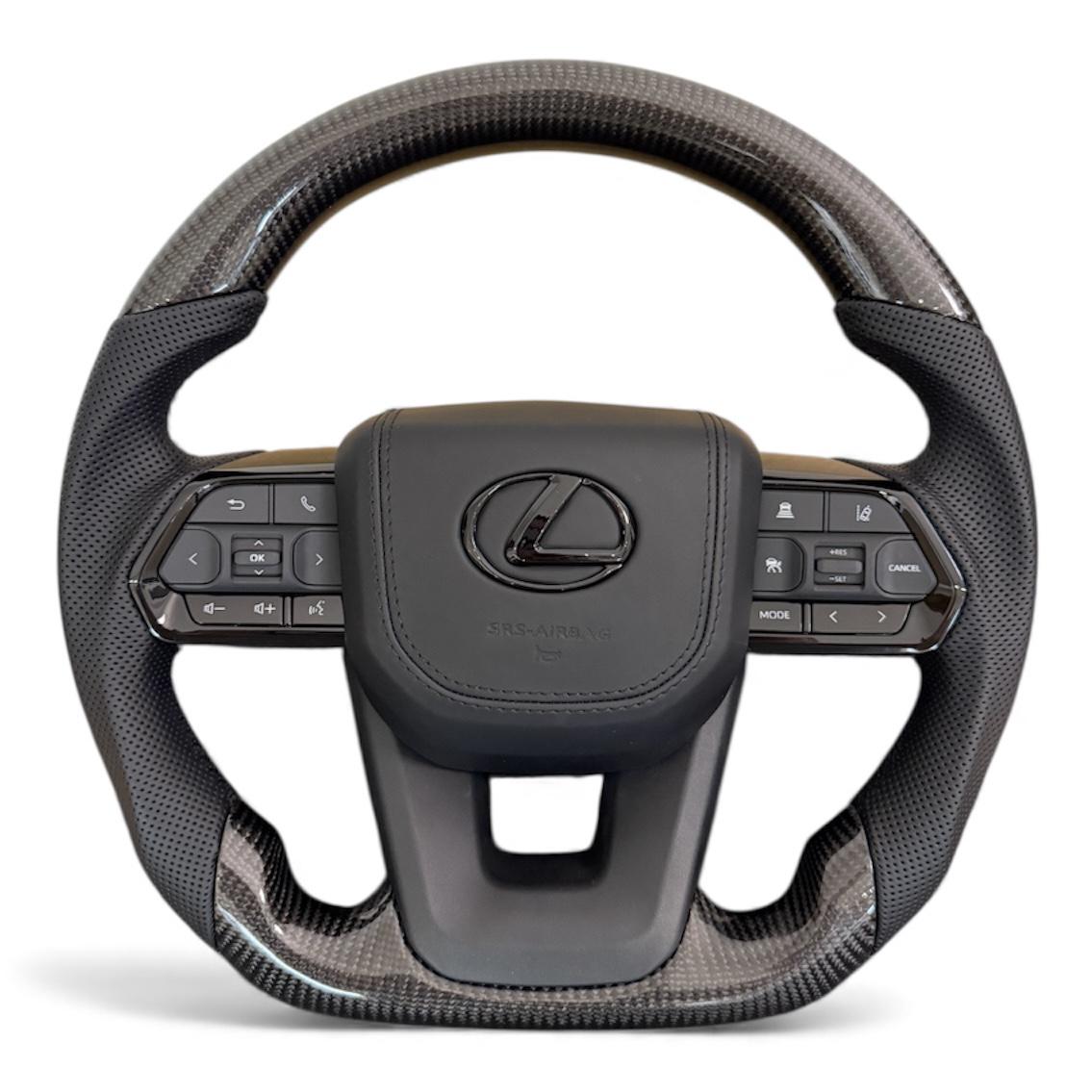 Кермо анатомічне для Lexus LX470/GX470 карбон подушка обшита шкірою в сборі Чорний глянець (30679300)