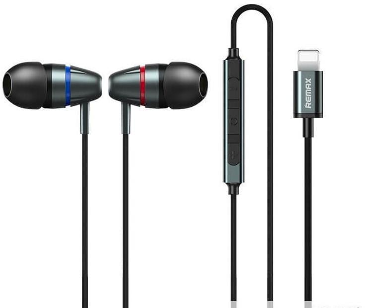 Наушники проводные REMAX Lightning Metal Wired Earphone RM-660i 120см серые