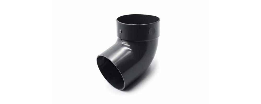 Отвод трубы одномуфтовый RAINWAY 67° D 100 мм Графитовый RAL 7024 (10.130.17.007.RW)