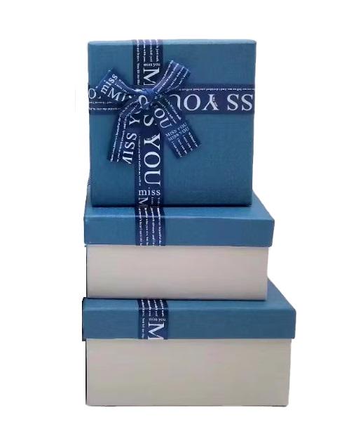 Набор подарочных коробок Stenson R33314S Miss you 19х19х10/17х17х8/15х15х7 см 3 шт.