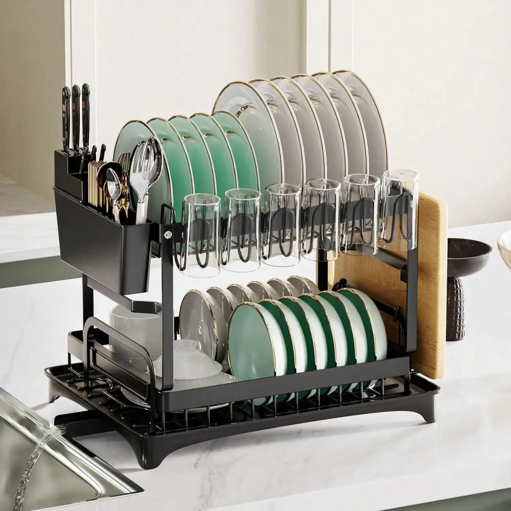 Сушилка для посуды двухуровневая с отводом для воды (50102) - фото 6