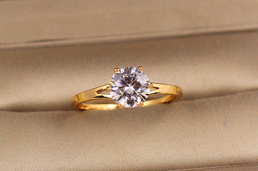 Кільце Xuping Jewelry Обітниця з каменем 7 мм р. 20 Золотистий (33976927)