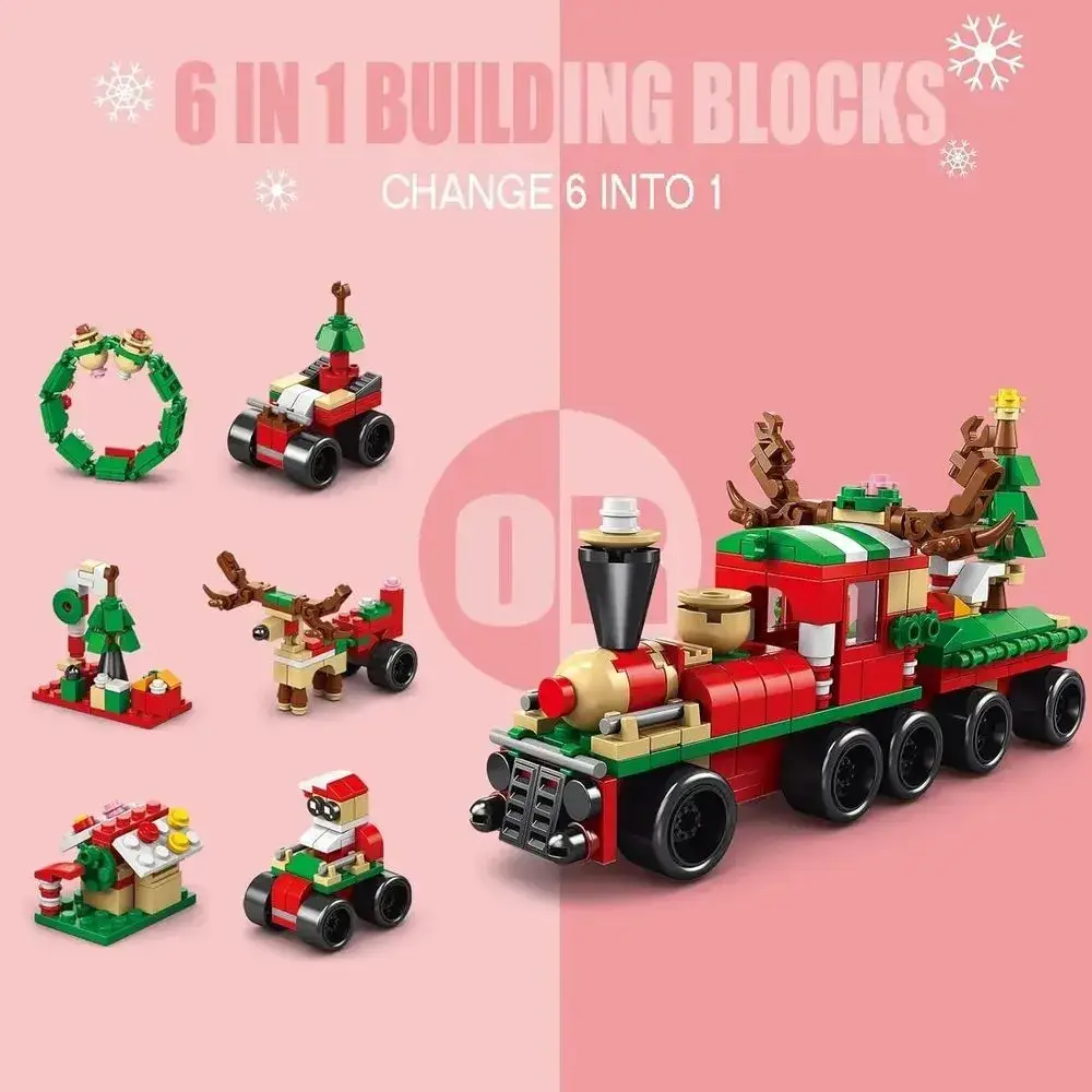 Детский игровой конструктор Новогодний Поезд 270 деталей (30230483) - фото 7 Детский игровой конструктор Новогодний Поезд 270 деталей (30230483) - фото 7