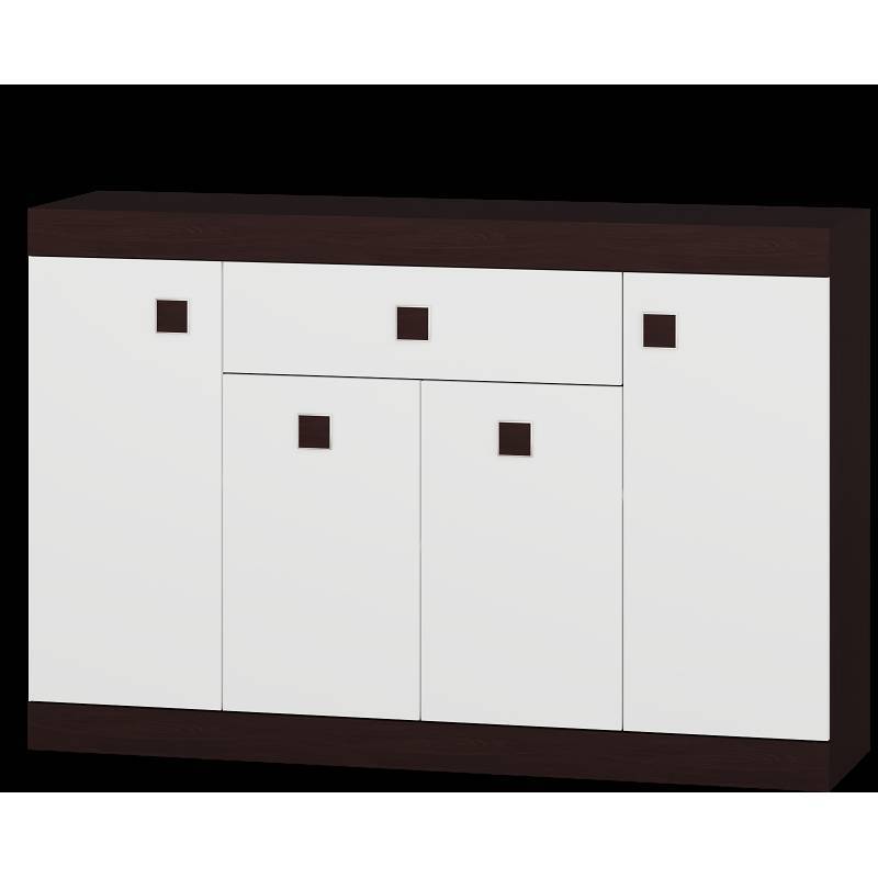 Комод Эверест Соната-7 с дверью и ящиком 140х38х94 см Венге темный/белый (EVR-2018)