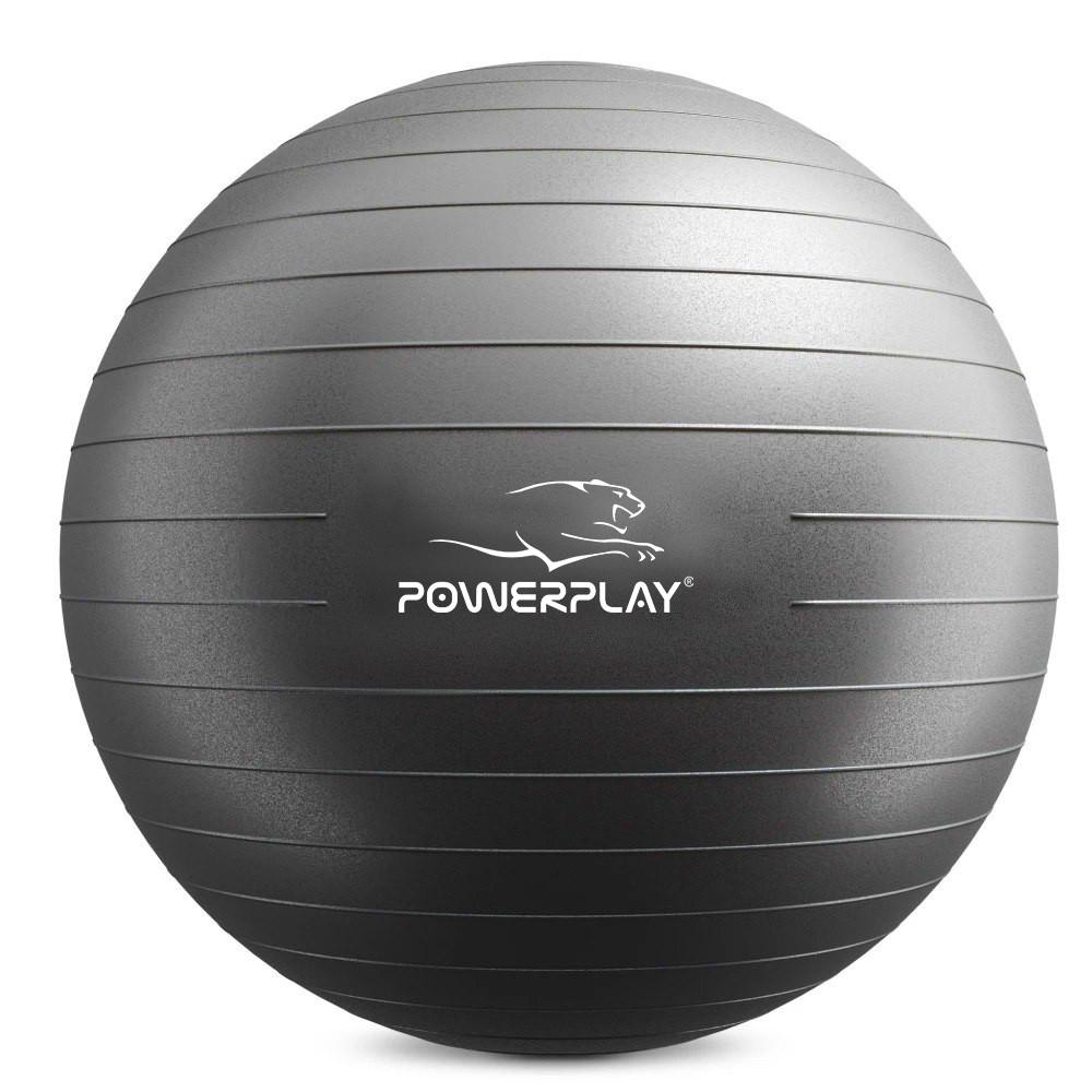 Мяч для фитнеса PowerPlay 4001 Gymball с помпой Ø 65 см Черный (15313057) - фото 10