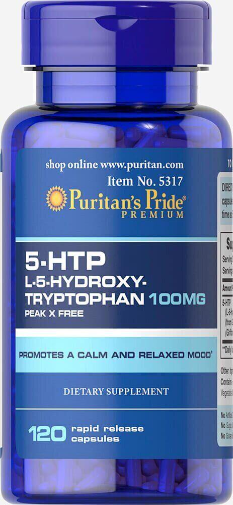 Гидрокситриптофан Puritan's Pride 5-HTP 100 мг 120 капсул (00000019613)