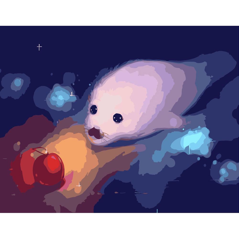 Картина по номерам Strateg Премиум Морской котик 40х50 см (GS387)