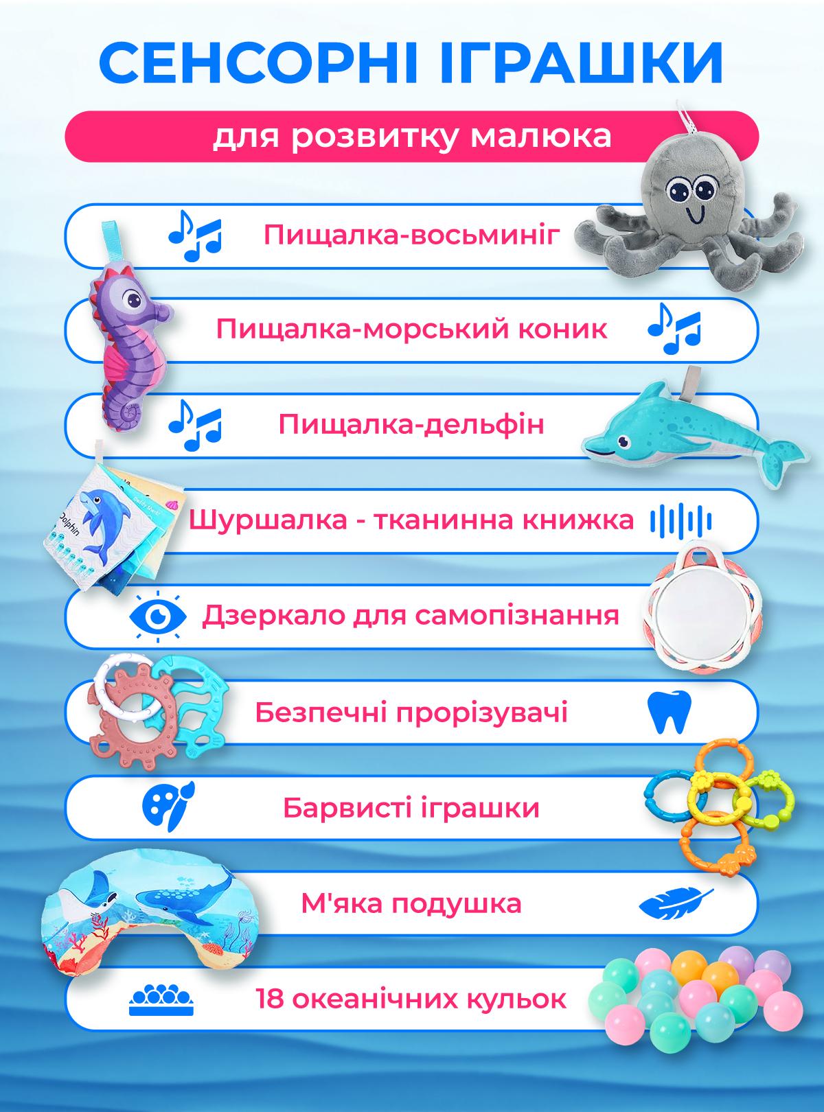 Развивающий коврик интерактивный DobraMama Синий (73699) - фото 3