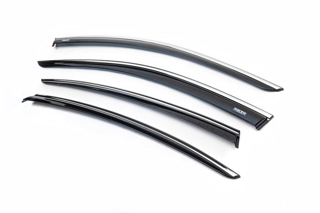 Вітровики з хром молдингом SD Niken для Volkswagen Passat B8 2015-2023 рр. полікарбонат Чорний