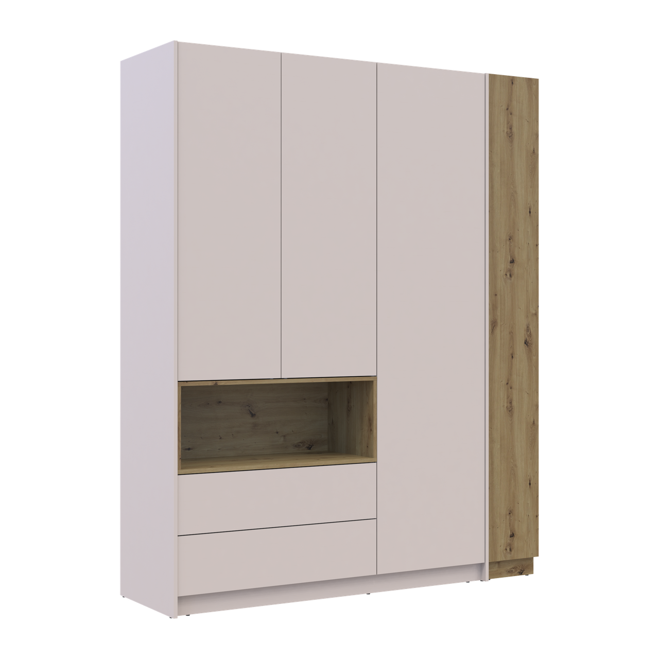 Шкаф для одежды с нишей и этажеркой Doros Дейл 3 ДСП 178х52х220 см Кашемир/Дуб Артизан (42005157)