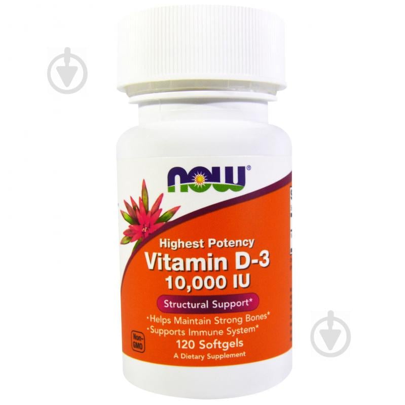 Витамин D-3 Now Foods 10000IU 120 желатиновых капсул (NF0376)