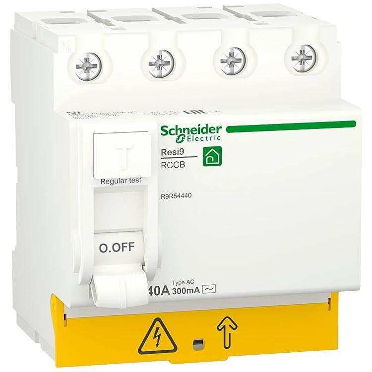 Реле диференціальне Schneider Electric Resi9 40A 4P 300mA АС (R9R54440)