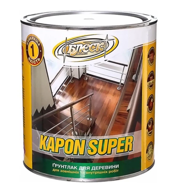 Лак грунтувальний Блеск KAPON SUPER безбарвний 0,8 кг (28716392)