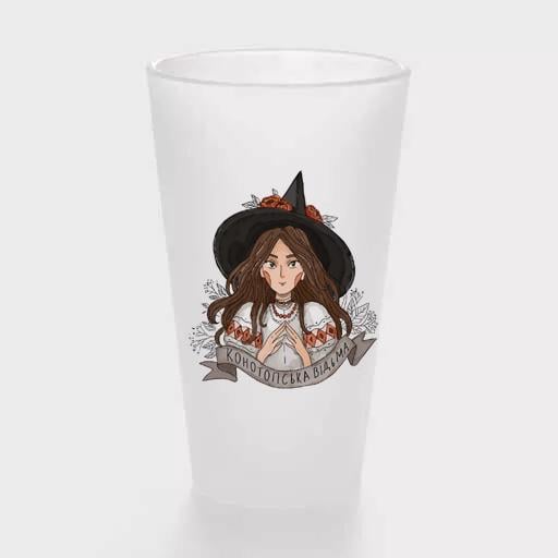 Чашка стеклянная "Конотопська відьма" 475 мл