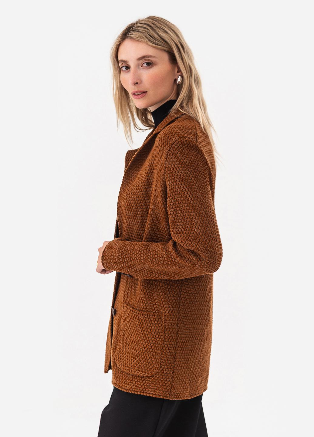 Піджак жіночий рисової в'язки SVTR р. 52-54 Коричневий (598) - фото 10 Піджак жіночий рисової в'язки SVTR р. 52-54 Коричневий (598) - фото 10