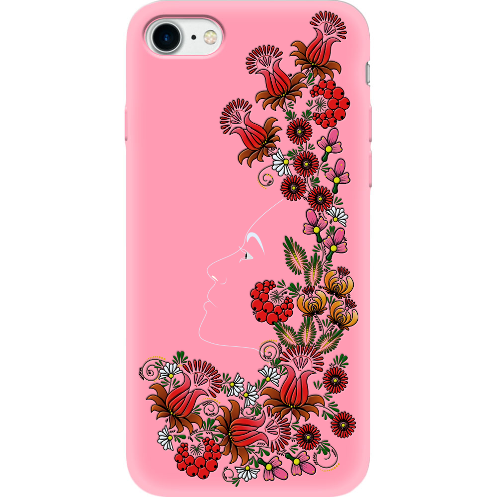 Чехол BoxFace Apple iPhone 7/8 SE  2020 3D Ukrainian Muse Розовый силикон (26205-bk64-35446)