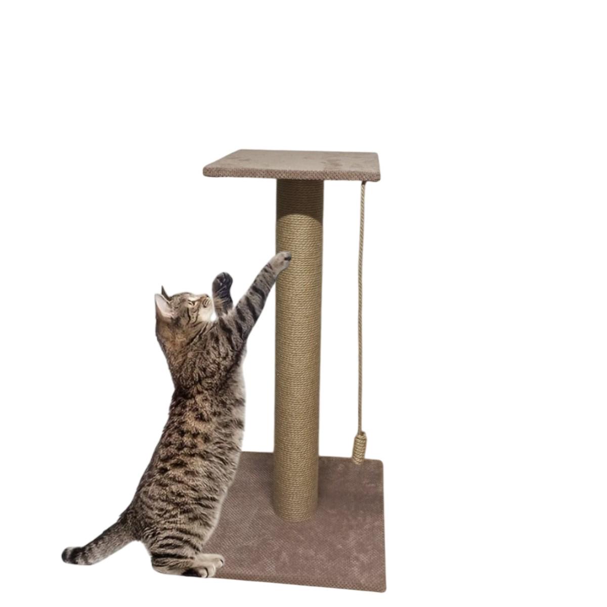 Когтеточка с полкой для кошек Scratching post столбик на подставке 80 см - фото 6 Когтеточка с полкой для кошек Scratching post столбик на подставке 80 см - фото 6